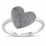 Oxidized Heart Ring Band 925 Sterling Silver Choose Color