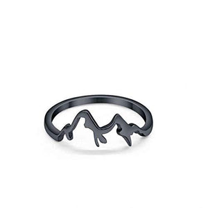 Mountain Band Plain Ring 925 Sterling Silver