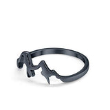 Mountain Band Plain Ring 925 Sterling Silver