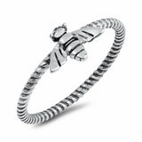 Twisted Braided Oxidized Design Bee Ring 925 Sterling Silver Choose Color