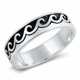 5mm Wave Ring Band 925 Sterling Silver Choose Color