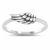 Wing Band Ring 925 Sterling Silver Choose Color