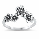 Flowers Band Ring 925 Sterling Silver Choose Color