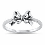 Bow Ring Band Solid 925 Sterling Silver Choose Color