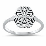 Snowflake Ring Band Solid 925 Sterling Silver Choose Color