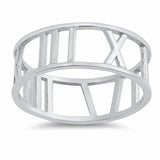Roman Numeral Band Ring 925 Sterling Silver Choose Color