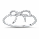 Ribbon Bow Ring Band Solid 925 Sterling Silver Choose Color