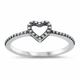 Bali Heart Promise Ring Band Solid 925 Sterling Silver Choose Color