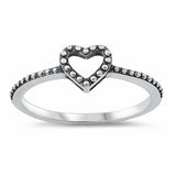 Bali Heart Promise Ring Band Solid 925 Sterling Silver Choose Color