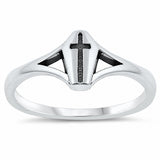 Cross Ring 925 Sterling Silver Choose Color