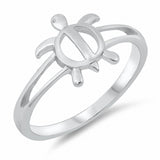 Split Open Shank Turtle Ring Band Solid 925 Sterling Silver Choose Color