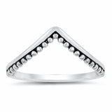 Chevron Midi V Ring Band 925 Sterling Silver Choose Color