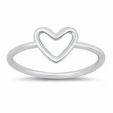 Open Heart Ring Band Solid Promise Ring 925 Sterling Silver Choose Color