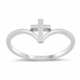 Chevron Midi Cross Thumb Ring Band Solid 925 Sterling Silver Choose Color