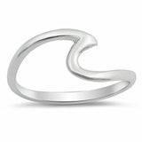 Wave Plain Band Ring 925 Sterling Silver Choose Color