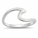 Wave Plain Band Ring 925 Sterling Silver Choose Color