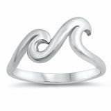 Band Plain Double Two Wave Ring 925 Sterling SilverChoose Color