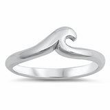 Wave Band Ring 925 Sterling Silver Choose Color