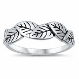 Leaves Band Thumb Ring Leaf Oxidized 925 Sterling Silver Choose Color