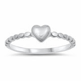 Petite Dainty Heart Promise Ring Band Solid 925 Sterling Silver Choose Color