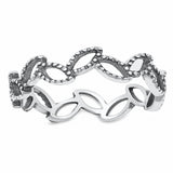 Leaves Band 5mm Oxidized Design 925 Sterling Silver Choose Color