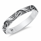 Waves Band 3mm Oxidized Design Wave Men Women Unisex Thumb Ring 925 Sterling Silver Choose Color