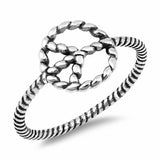 Plain Ring Twisted Band Oxidized Design 925 Sterling Silver