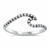 Bali Wave Band Ring Solid 925 Sterling Silver Choose Color
