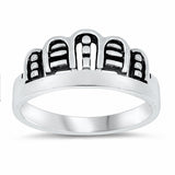 Crown Ring Band Solid 925 Sterling Silver (9 mm)