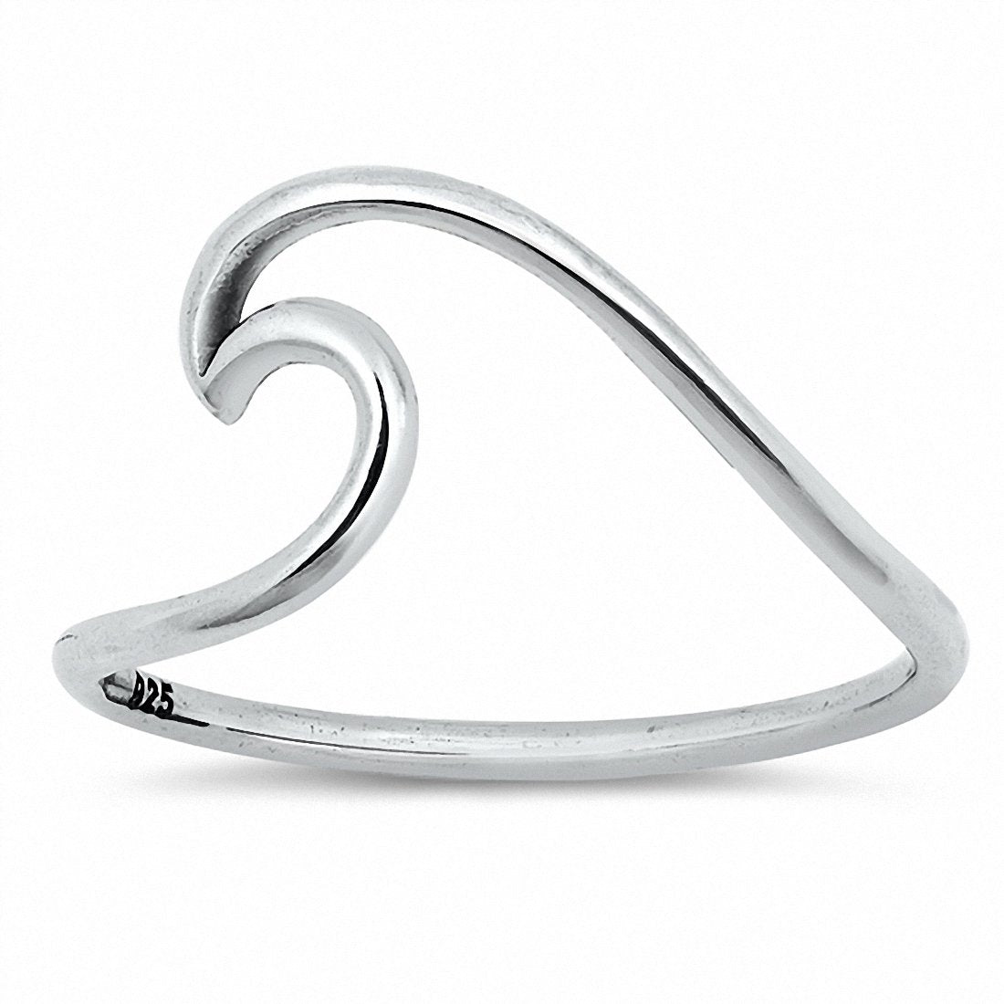Wave Band Ring 925 Sterling Silver Choose Color