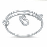 Dangling Heart Ring Band Solid 925 Sterling Silver Choose Color