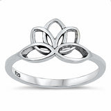 Flower Ring Band Oxidized 925 Sterling Silver Choose Color