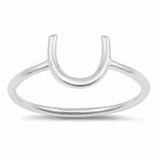 Horseshoe Band Ring 925 Sterling Silver Choose Color
