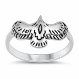 Eagle Band Ring 925 Sterling Silver Choose Color
