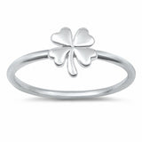 Clover Leaf Band Ring 925 Sterling Silver Choose Color