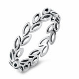 4mm Little Leaves Band Ring Solid 925 Sterling Silver Choose Color