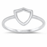 Shield Ring Band Solid 925 Sterling Silver Choose Color