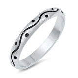 3mm Wave Design Band 925 Sterling Silver Choose Color