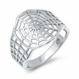 Spider Web Band Ring Solid Plain 925 Sterling Silver Choose Color