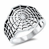 Spider Web Ring Band Oxidized Solid 925 Sterling Silver Choose Color