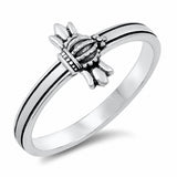 Bee Ring Band Solid Oxidized BEE 925 Sterling Silver Choose Color