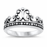 Crown Ring Band Solid 925 Sterling Silver Choose Color