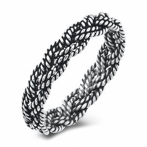 5mm Braided Twisted Band Men Women Uniex Oxidized 925 Sterling Silver Choose Color