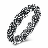 5mm Braided Twisted Band Men Women Uniex Oxidized 925 Sterling Silver Choose Color