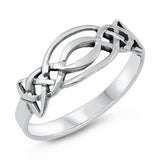 Celtic Band Solid Celtic Knot Ring 925 Sterling Silver Choose Color