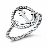 Anchor Ring Band Braided Twisted Cable Band Solid 925 Sterling Silver Choose Color