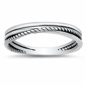 Fashion X Crisscross Ring Band Solid 925 Sterling Silver Choose Color