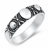 Bali Band Ring Oxidized Solid 925 Sterling Silver Choose Color
