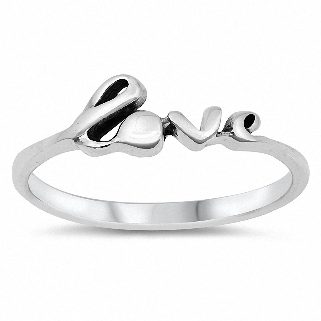 Plain Love Ring Band Solid 925 Sterling Silver Choose Color