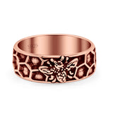 Celtic Honey Bee Comb Design Oxidized Band Ring Solid 925 Sterling Silver Thumb Ring 8mm